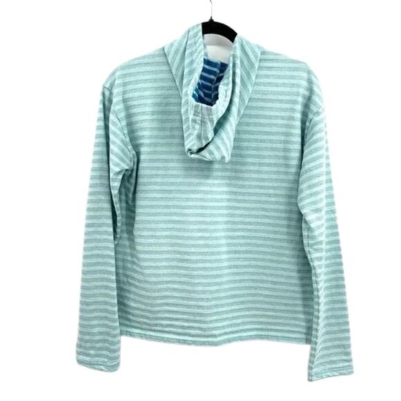 COLUMBIA Melody Spring Blue Striped Beach Hoodie Full Zip Jacket Size Medium - Picture 2 of 4